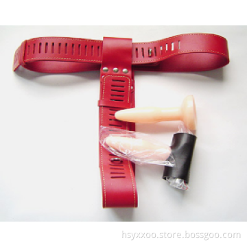 Leather Women Underwear Bondage Restraints Female Devices Restraint Fetish Chastity Belt with Anal plug Sex Products